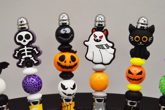 Halloween Pens, Skeletons, Bat, Witch hat, Black cat, Pumpkin, Ghost