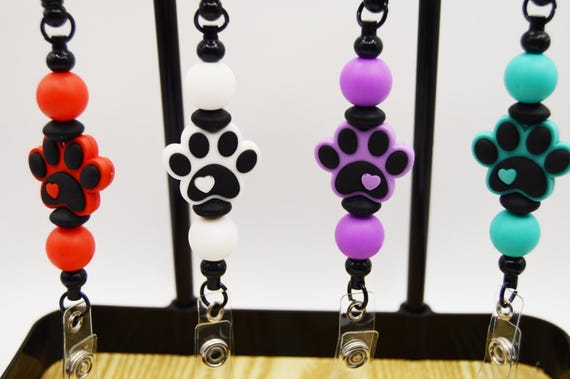 Animal Paw Reel Badge, dog, cat, vet, tech, veterinary, groomer, shelter, worker
