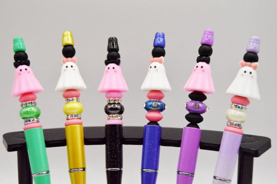Sweet, soft, little girly ghost pens! Bowtie, Colorful, White, Pink, gift