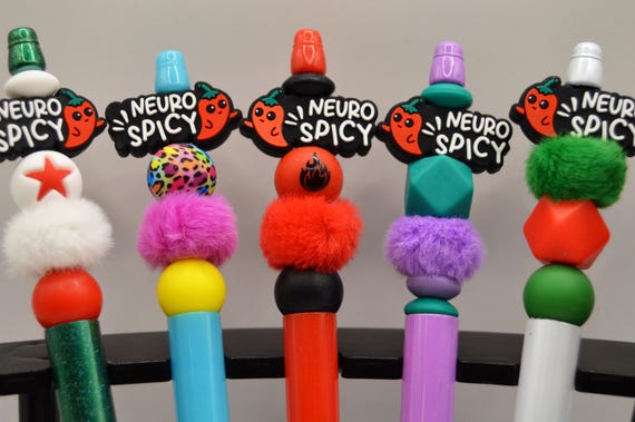 Neuro Spicy Pens with Faux Fur, Neurodivergent