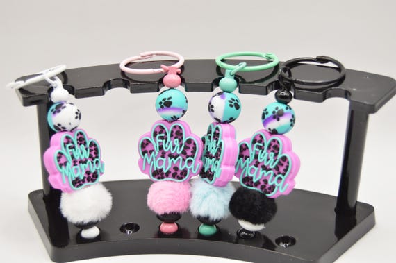 Fur baby mamma paw keychain, love your fur babies, fussy, soft, furry