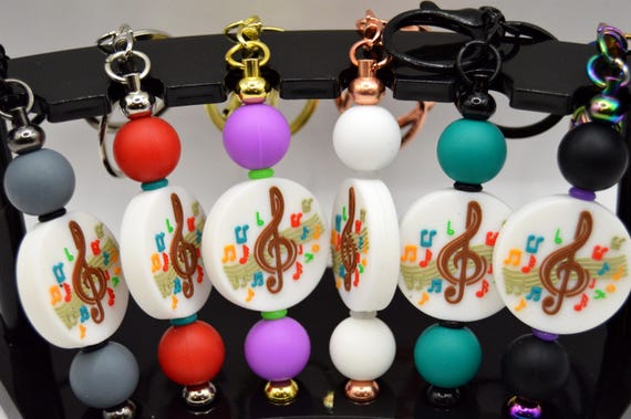 Music Notes Key Chain, Bag Clip, Backpack