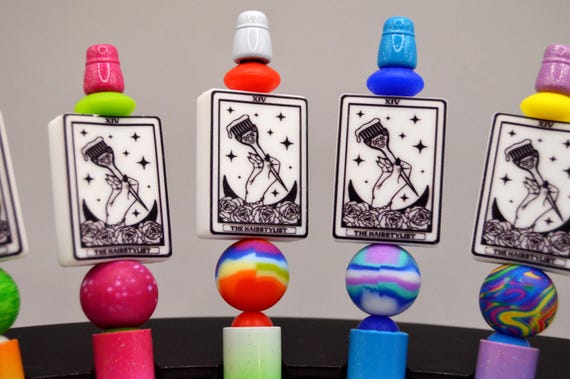 Tarot style pen "The Hair stylist" Colorful, comes with refills