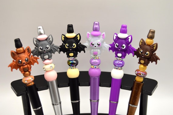 Bat Bling Pens! Gothic, punk, cute, soft, sparkly, great gift, Includes 2 refills!