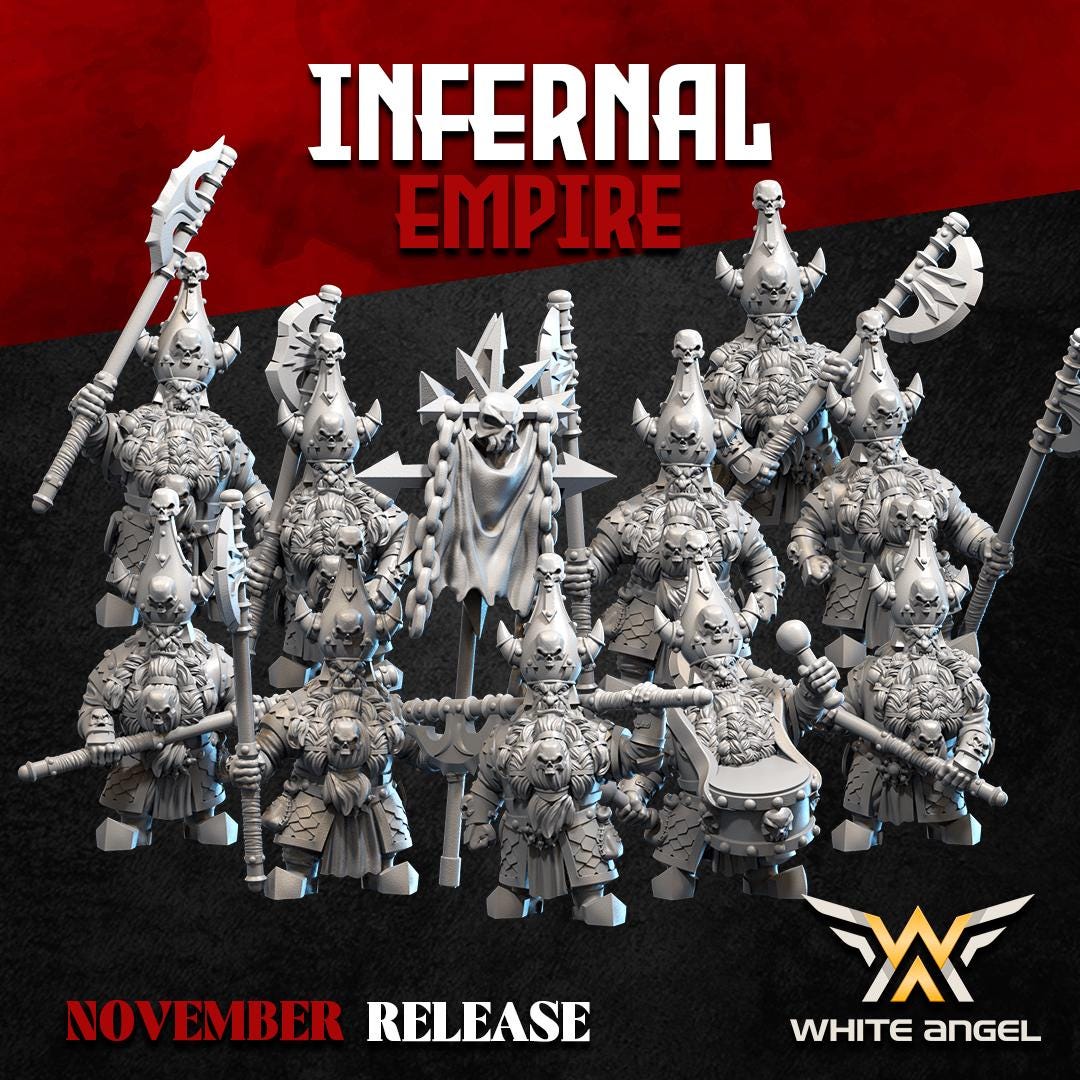 Infernal White Chaos Dwarf Destructors Warriors (version 2024) - Dwarfs of the ...