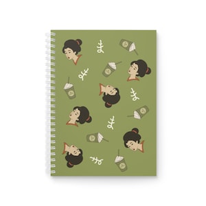 Elegant Japanese-Inspired Spiral Notebook, Art Journal, Sketchbook, Gift for Writers, Stationery, School Supplies
