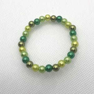 Bracelet en perles de verre vertes - 16 cm
