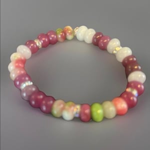 Conjunto de collar y pulsera con piedras arcoíris multicolores y detalles de cristal, inspirado en Anthropologie imagen 4