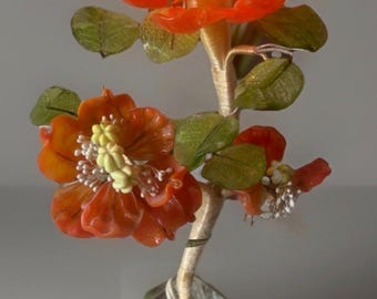 Lámpara pequeña de cristal con diseño floral estilo Hollywood Regency