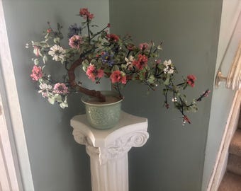 Grand Arbre de Pékin en Verre Antique avec Pot Caledon