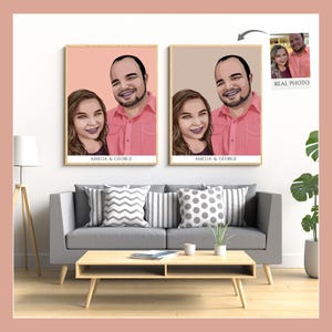 Custom Couple Portrait: Hand-Drawn Digital Illustration (Digital Download