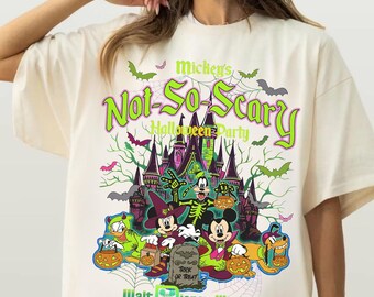 Vintage Mickey's Not So Scary 2026 Shirt, WDW Halloween Family Costume Outfit, Halloween Group Shirts, Mickey & Friends Skeleton Pumpkin Tee