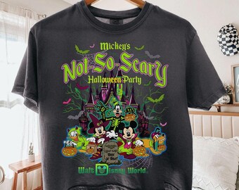 Vintage Mickey's Not So Scary 2026 Boxy Tee, WDW Halloween Family Costume Outfit, Halloween Group Shirt, Mickey Friends Skeleton Pumpkin Tee