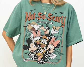 Vintage Mickey's Not So Scary Halloween Party 2026 Disney Characters Skeleton Shirt, Disneyland 2026 Halloween Family Long Sleeve Shirt