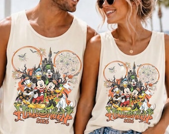 Vintage Disneyland Halloween Tank Top, Mickey's Not So Scary Party Shirt, Comfort Colors Mickey Skeleton Shirt, Disney Halloween Tshirt