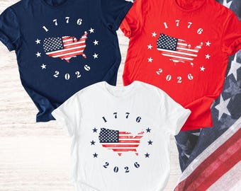 Patriotic USA Flag Family Matching Shirt, America 250th Anniversary 1776 to 2026 T-Shirt, 250th 4th of July Group Shirt