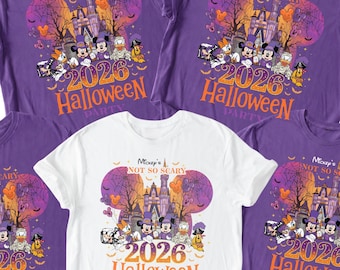 Mickey's Not So Scary 2026 Halloween Party Shirts, Mickey and Minnie Halloween Family Shirts, Disney Halloween Costume, Disney Spooky Shirt