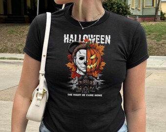 Vintage Michael Myers Halloween Baby Tee, Horror Movie Shirt, Myers Thriller Friday the 13th Horror Shirt, Retro Halloween Party Baby Tee