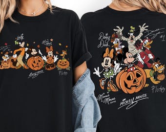 Comfort Colors Mickey & Friends Signature Disney Halloween Two-Sided Shirt, Mickey's Not So Scary Halloween Party WDW Family Disneyland Trip