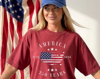 America 250th Anniversary Shirt, Patriotic Comfort Colors T-Shirt, Semiquincentennial 1776–2026, Fourth of July Tee, USA 250th Anniversary
