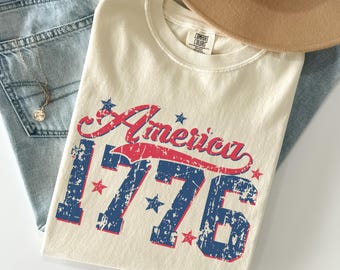 1776 USA Comfort Colors Shirt, Vintage Patriotic Graphic Tee, American Shirt, 4th of July Shirt, 250th Years of America Shirt