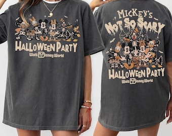 Retro Mickey's Not So Scary Halloween Party Comfort Colors Shirt, Disney Halloween 2026 Skeleton Shirt, 2026 Disney Family Halloween Shirt