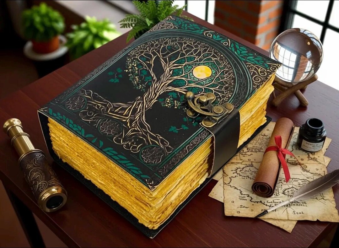 Tree of Life Leather Journal – 400 Page Travel Diary for Writer | Moon ...