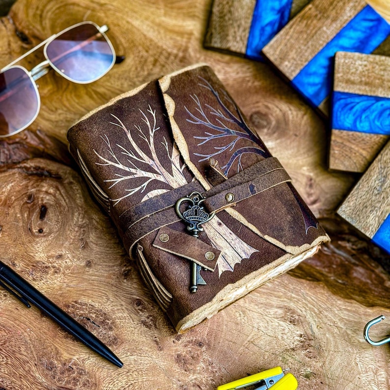 Tree of Life Leather Journal - Antique Handmade Deckle Edge Vintage ...