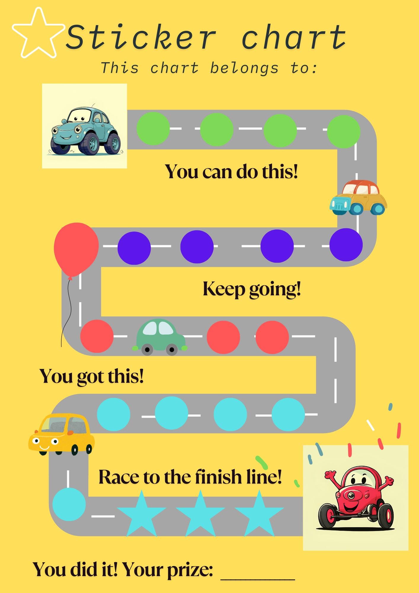 Printable Car Sticker Reward Chart for Kids – Behavior Tracker PDF ...