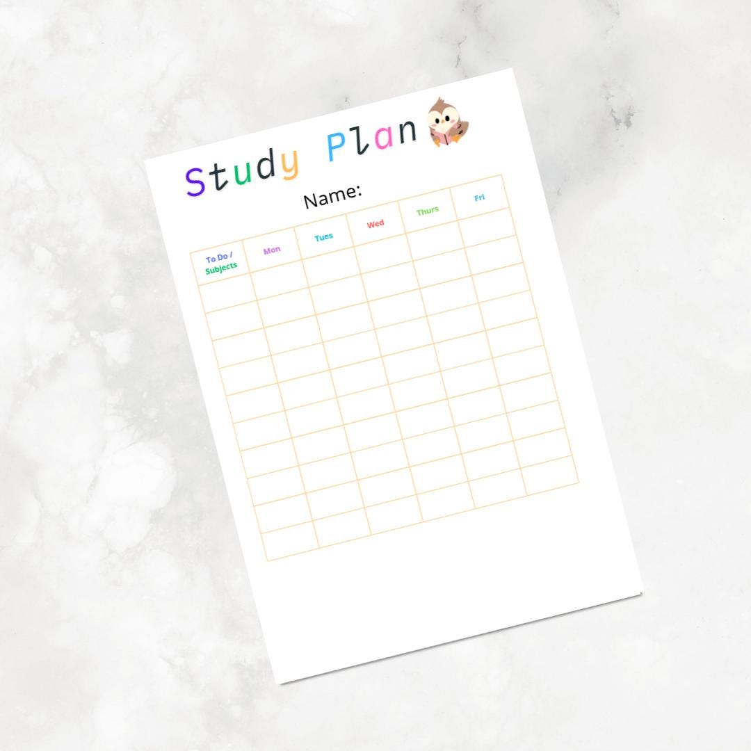 Printable Study Plan & Backlog Tracker: Fillable PDF Planner for ...