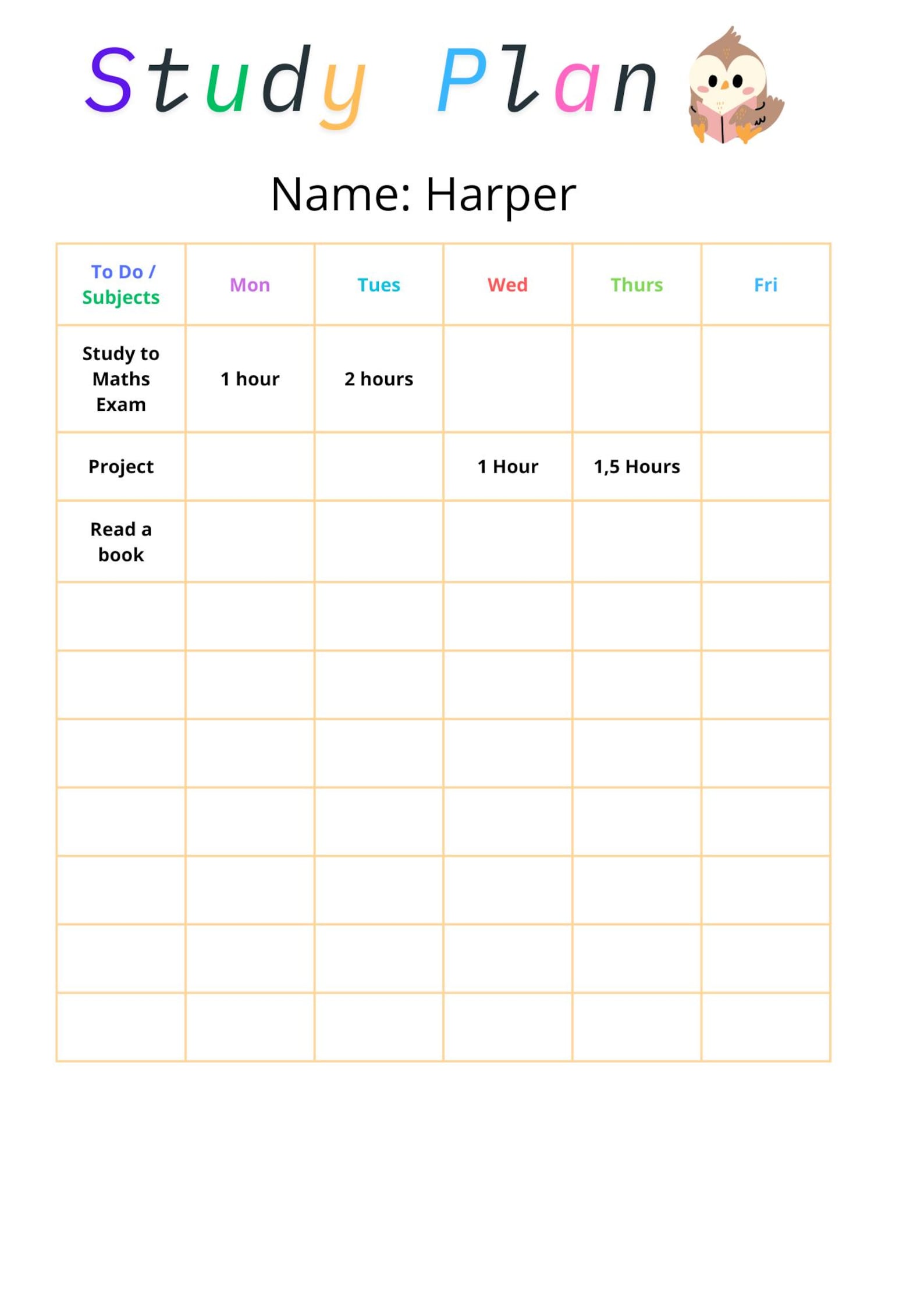 Printable Study Plan & Backlog Tracker: Fillable PDF Planner for ...