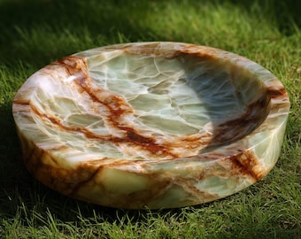 Green Onyx birdbath lawn decoration bird bath bird water bowl bird bath for lawn backyard bird lovers bird bath patio balcony garden gift