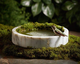 Handmade onyx Marble Birdbath for Garden Bird bath water bowl stone Water bath bird dish seeds Handmade outdoor decoration garden gift patio