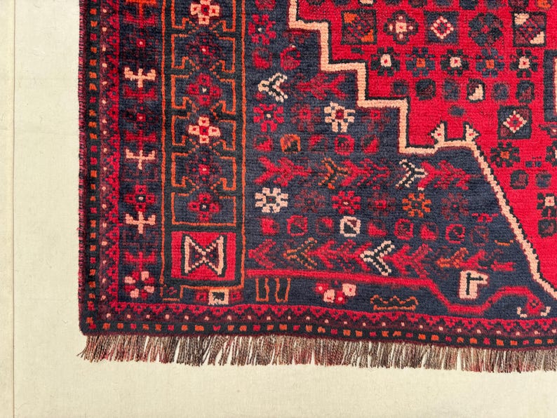 1980s 4x8 Ft Persian Rug - Antique Shirazi Rug for Kids Room ...