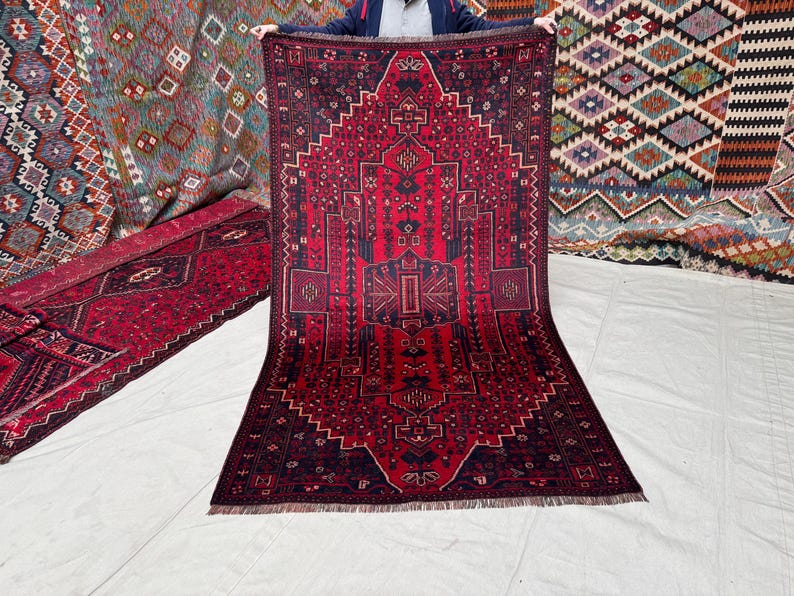 1980s 4x8 Ft Persian Rug - Antique Shirazi Rug for Kids Room ...