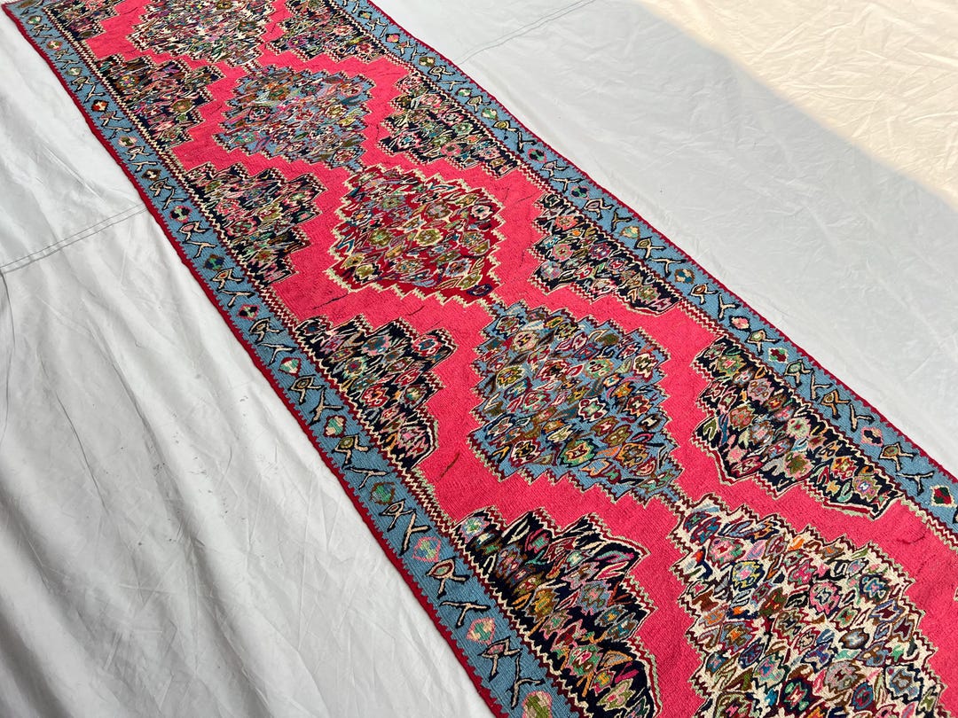 1970s 3x9 Ft Vintage Runner - Afghan Hand Knotted Runner - Boho Decor ...