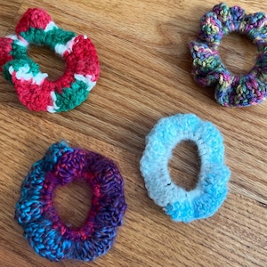 Crocheted Scrunchie - Cute Handmade Scrunchies for Kids and Adults, Hair Accessory, Perfect Gift and Stocking Stuffer! Custom Colors!