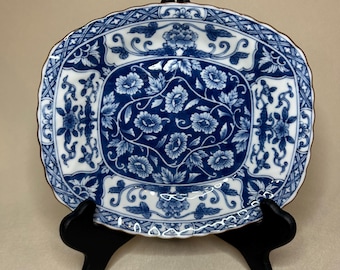 Vintage Andrea by Sadek Blue White Dish, Porcelain Serving Plate, Made in Japan