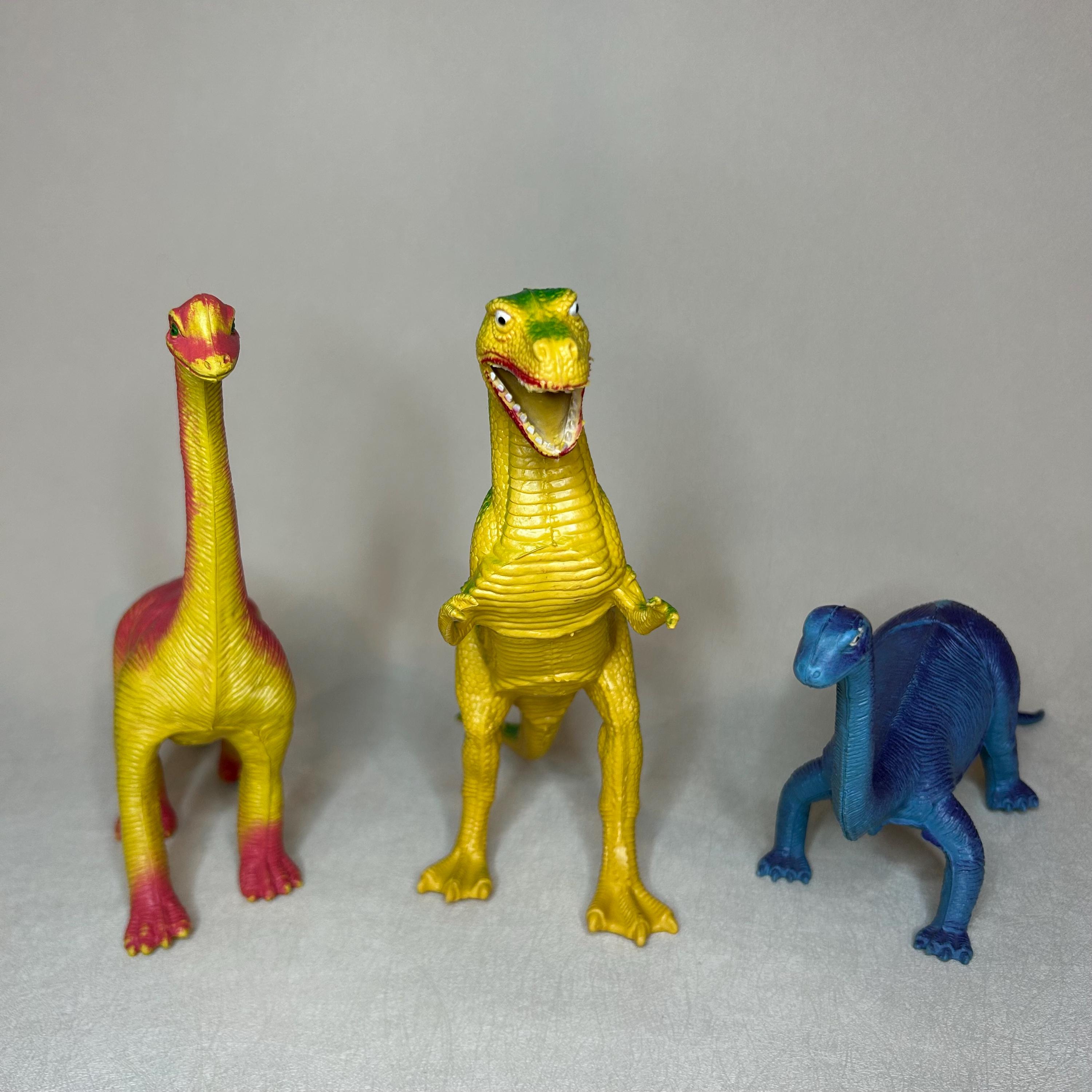 1985 Imperial Dinosaur Toy Lot — Set of 3 Hard Rubber Figures T