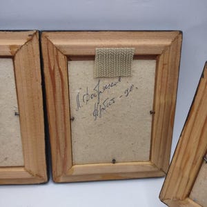Set of 4 Miniature Russian Oil Paintings Arbat Moscow Leonid Dobriakov Framed image 9