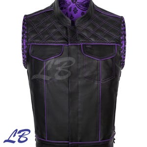 Leather Denim Vest Men Vest, Handmade Leather Vest, Biker vest Motorcycle vest men Men’s braided vest