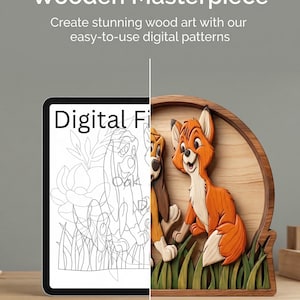 Fox and Hound Scroll Saw Pattern, Laser Cut SVG File (Digital Download)