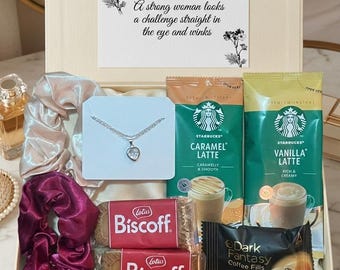 Personalised Hug in a Box Coffee, Jewelry Letterbox gift for Her, Birthday Anniversary