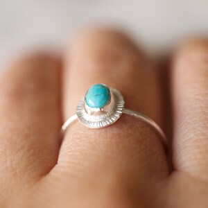 Turquoise ring, arizona turquoise, Oval turquoise ring, simple silver ring, minimalist ring, handmade jewelry, silver turquoise ring image 3