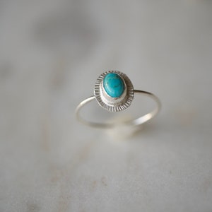 Turquoise ring, arizona turquoise, Oval turquoise ring, simple silver ring, minimalist ring, handmade jewelry, silver turquoise ring image 5
