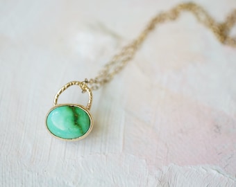 Solid 14k gold+ silver Turquoise necklace, Sonoran green turquoise, turquoise jewelry, gift for her, turquoise ring, December birthstone,