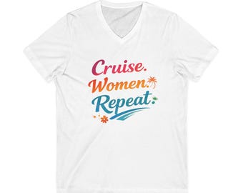 Camiseta Cruise Women Repeat, Orgulho LGBTQ+, Camiseta para Férias Lésbicas, Algodão Respirável de Verão com Estampa de Orgulho Sem Desculpas