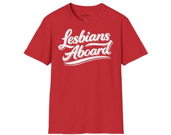 Camiseta Lesbians Aboard | Camiseta retrô com estampa do orgulho LGBTQ+, tamanhos 3XL a 5XL