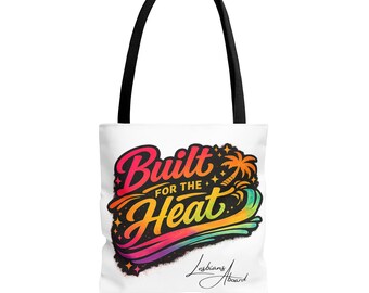 Bolsa Tote "Feita para o Calor", ideal para dias de praia, cruzeiros, piscina e viagens em geral, feita em poliéster resistente.