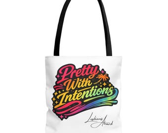 Bolsa Tote Pretty With Intentions | Ideal para praia, cruzeiro e viagens | Poliéster resistente, vários tamanhos